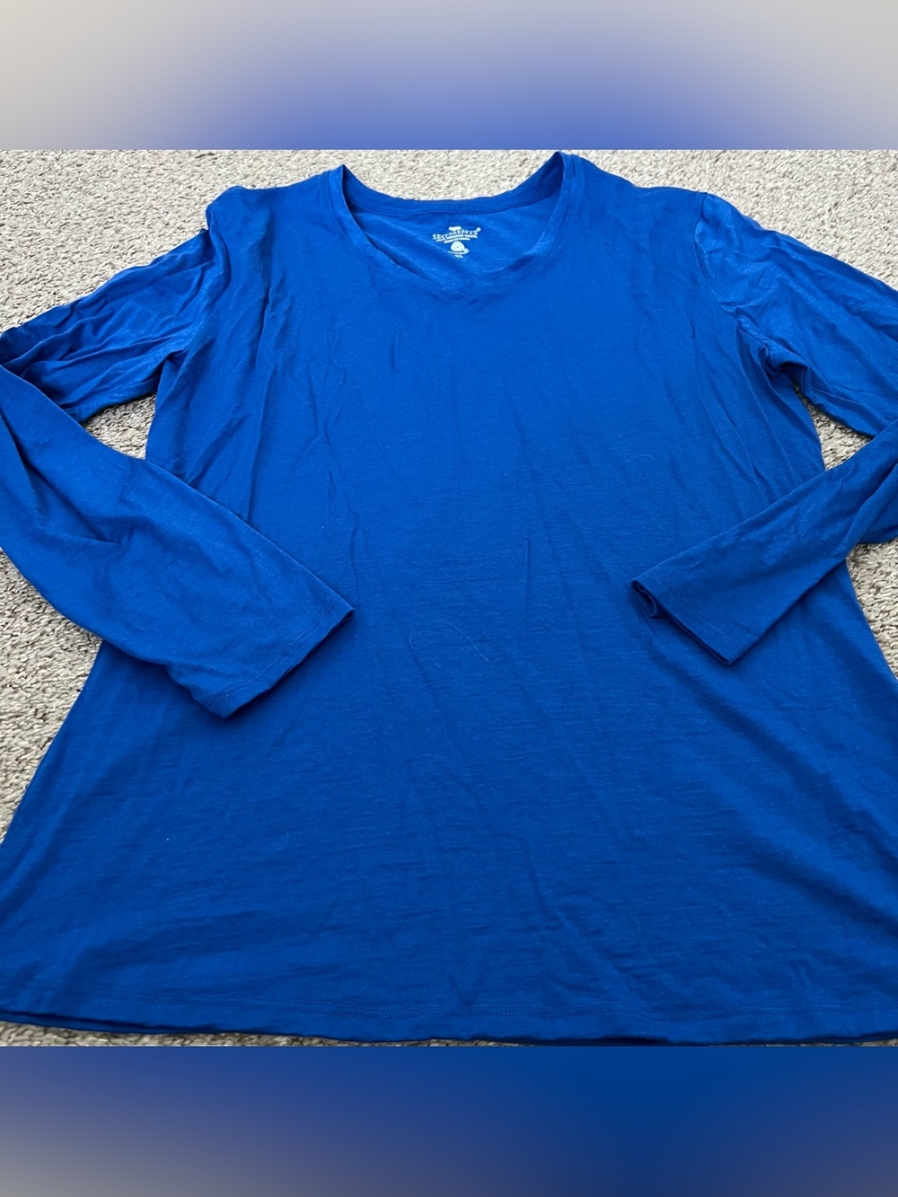 Seg’Ments Women’s 100% Wool Royal Blue Long Sleeve Tee Size XL